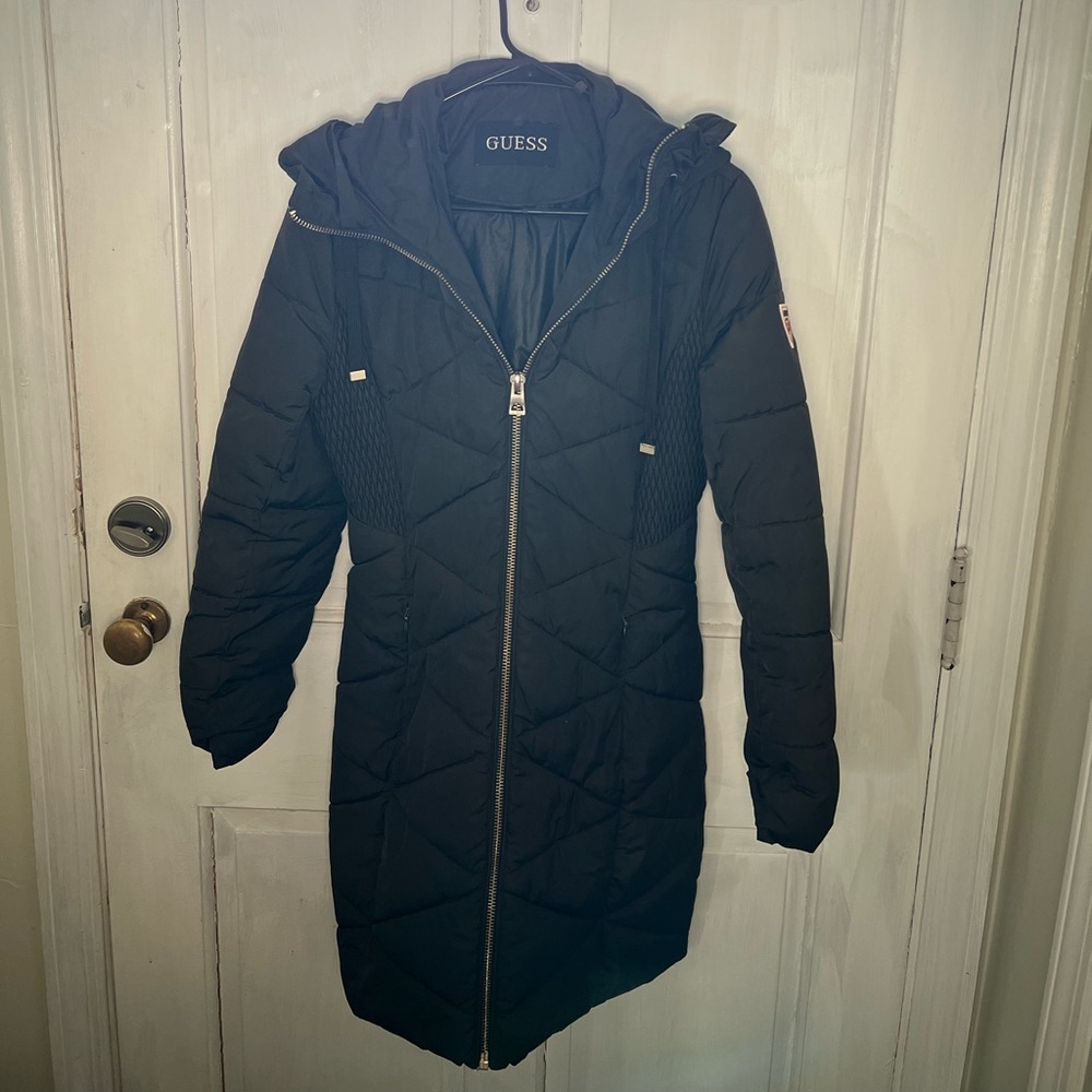 GUESS Women's Black Puffer Coat